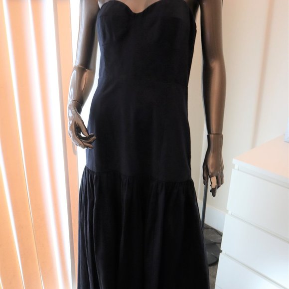 Veronica Beard Fiore Navy Blue Strapless Linen Dress Size 6 New with Tag $495 - Picture 7 of 11